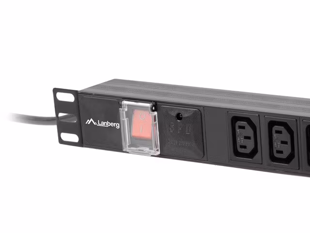 STRÖMFÖRDELNINGSENHET (PDU) 19" LANBERG 1U 10A 2M 10X IEC C13 UTTAG SVART C14