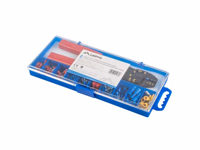 KABELPLINT KIT 100ST MED CRIMPER VERKTYGSLÅDA LANBERG