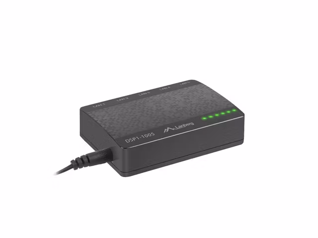 SWITCH LANBERG DSP1-1005 5X 1GB/S UNMANAGED GIGABIT ETHERNET DESKTOP 5V