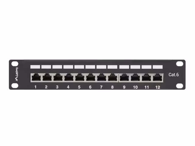 PATCHPANEL 12PORT 1U 10" CAT.6 FTP SKÄRMAD SVART LANBERG