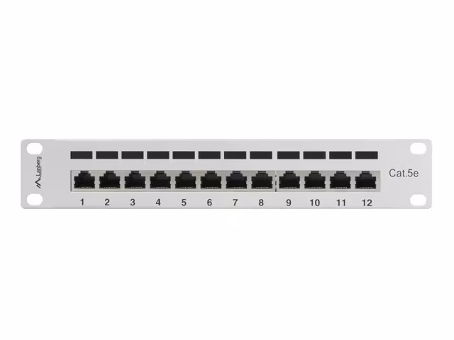 PATCHPANEL 12PORT 1U 10" CAT.5E FTP SKÄRMAD GRÅ LANBERG