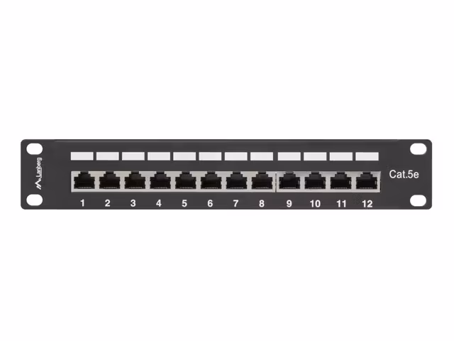 PATCHPANEL 12PORT 1U 10" CAT.5E FTP SKÄRMAD SVART LANBERG