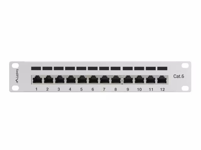 PATCHPANEL 12PORT 1U 10" CAT.6 FTP SKÄRMAD GRÅ LANBERG