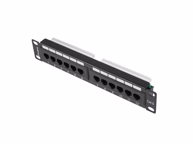 PATCHPANEL 12PORT 1U 10" CAT.6 UTP SVART LANBERG