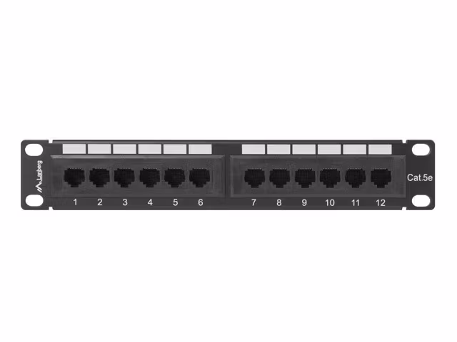 PATCHPANEL 12PORT 1U 10" CAT.5E UTP SVART LANBERG