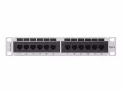 PATCHPANEL 12PORT 1U 10" CAT.6 UTP GRÅ LANBERG