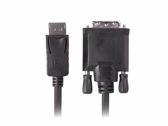 DISPLAYPORT(M) V1.2->DVI-D(M)(24+1) KABEL 3M SVART DUAL LINK LANBERG