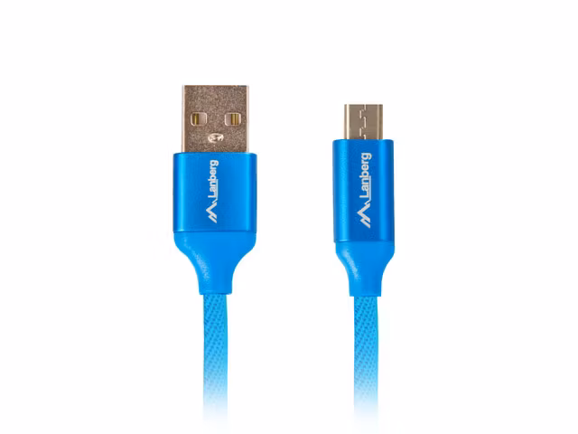 USB MICRO(M)->USB-A(M) 2.0 KABEL 1.8M BLÅ PREMIUM QC 3.0 LANBERG