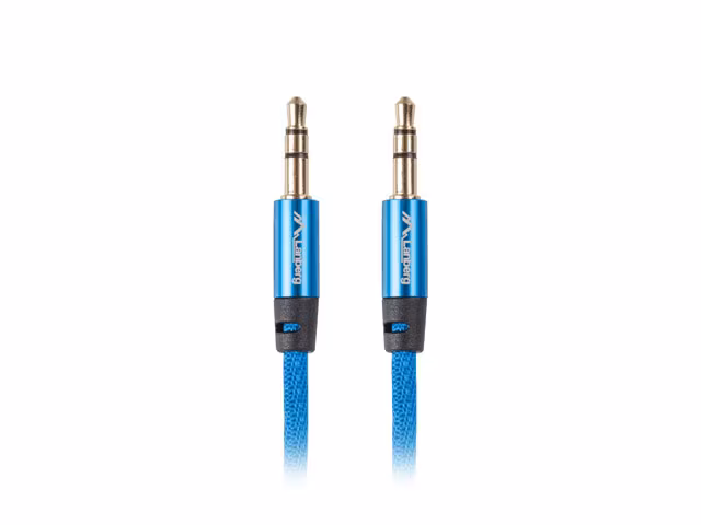 MINIJACK 3,5MM M/M 3 STIFT KABEL 3M BLÅ PREMIUM LANBERG