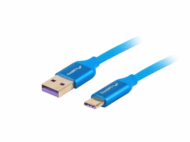 USB-C(M)->USB-A(M) 2.0 KABEL 1M BLÅ PREMIUM 5A LANBERG