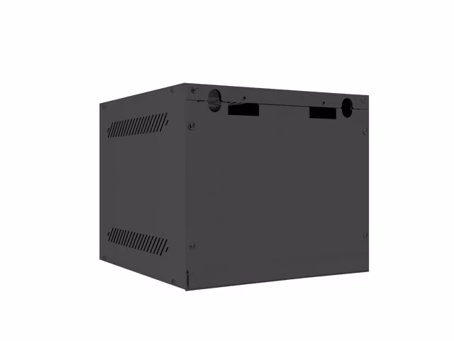 RACKSKÅP 10" VÄGGMONTERAT 4U/280X310 (FLAT PACK) MED GLASDÖRR SVART LANBERG