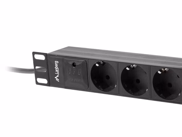 STRÖMFÖRDELNINGSENHET (PDU) 10" LANBERG 1U 10A 2M 3X SCHUKO UTTAG SVART C14