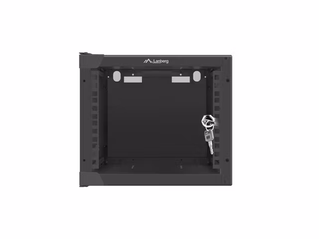 RACKSKÅP 10" VÄGGMONTERAT 4U/280X310 (FLAT PACK) MED GLASDÖRR SVART LANBERG