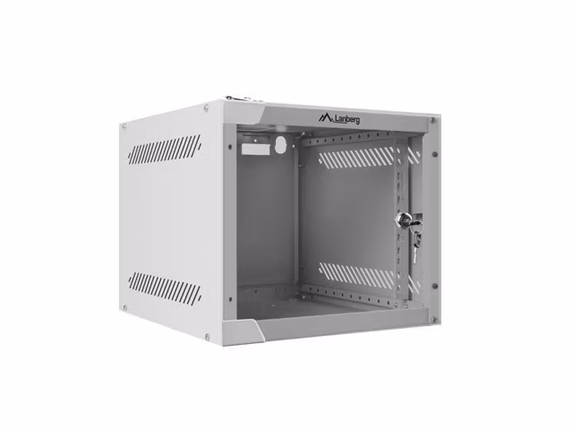 RACKSKÅP 10" VÄGGMONTERAT 4U/280X310 (FLAT PACK) MED GLASDÖRR GRÅ LANBERG