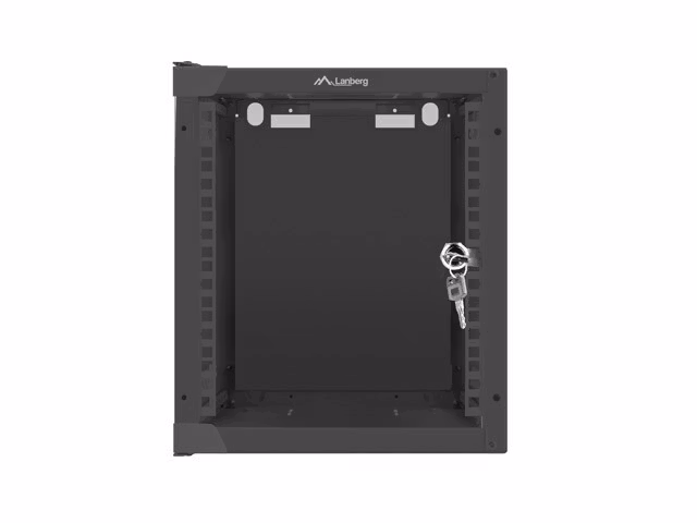 RACKSKÅP 10" VÄGGMONTERAT 6U/280X310 (FLAT PACK) MED GLASDÖRR SVART LANBERG