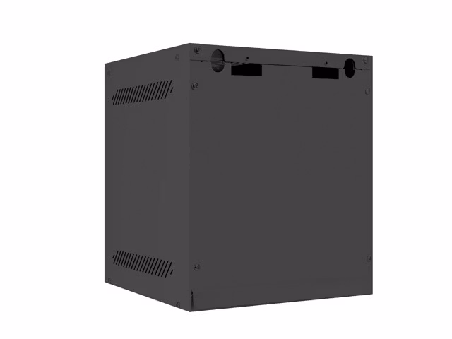RACKSKÅP 10" VÄGGMONTERAT 6U/280X310 (FLAT PACK) MED GLASDÖRR SVART LANBERG