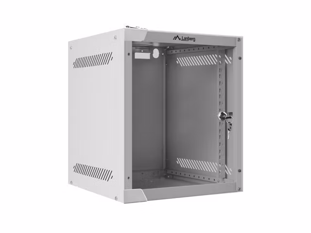 RACKSKÅP 10" VÄGGMONTERAT 6U/280X310 (FLAT PACK) MED GLASDÖRR GRÅ LANBERG