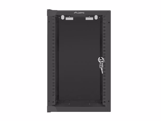 RACKSKÅP 10" VÄGGMONTERAT 9U/280X310 (FLAT PACK) MED GLASDÖRR SVART LANBERG