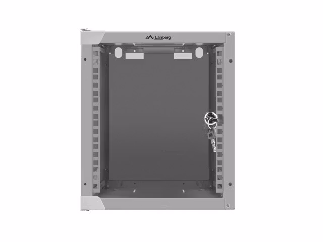 RACKSKÅP 10" VÄGGMONTERAT 6U/280X310 (FLAT PACK) MED GLASDÖRR GRÅ LANBERG