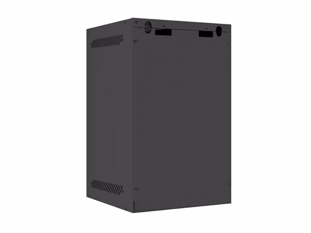 RACKSKÅP 10" VÄGGMONTERAT 9U/280X310 (FLAT PACK) MED GLASDÖRR SVART LANBERG