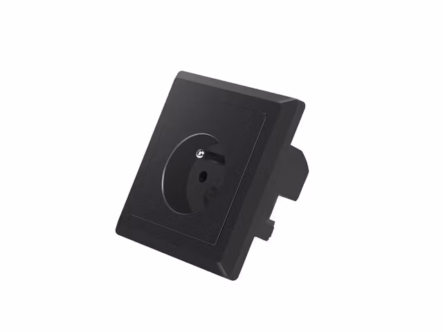 VÄGGUTTAG 230V MED 2 USB-PORTAR 2.1A, FRANSKT UTTAG SVART LANBERG