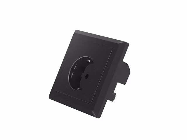 VÄGGUTTAG 230V MED 2 USB-PORTAR 2.1A, SCHUKO UTTAG SVART LANBERG