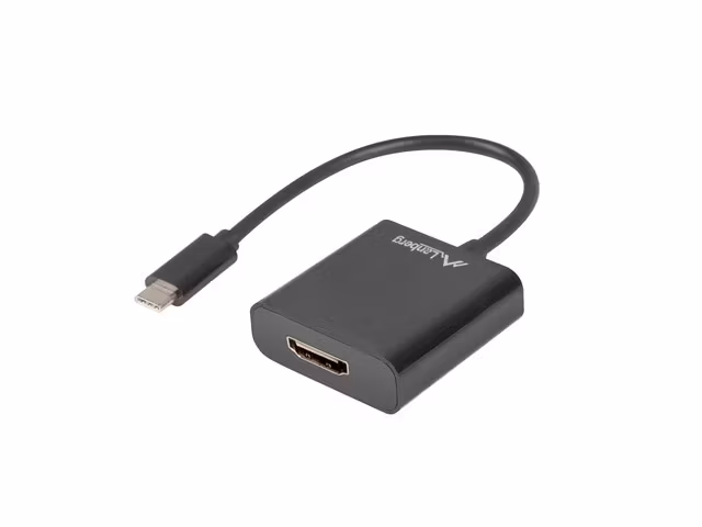 USB-C(M) 3.1->HDMI(F) ADAPTERKABEL 15CM (DISPLAYPORT ALT MODE) SVART LANBERG