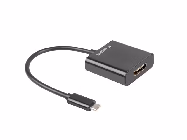 USB-C(M) 3.1->HDMI(F) ADAPTERKABEL 15CM (DISPLAYPORT ALT MODE) SVART LANBERG