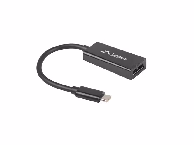 USB-C(M) 3.1->DISPLAYPORT(F) ADAPTERKABEL 15CM SVART LANBERG
