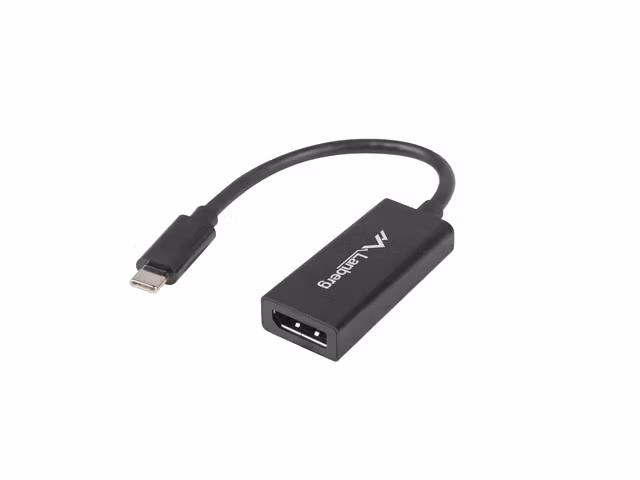 USB-C(M) 3.1->DISPLAYPORT(F) ADAPTERKABEL 15CM SVART LANBERG