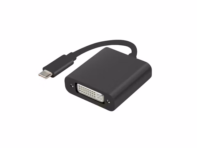 USB-C(M) 3.1->DVI-I(F)(24+5) ADAPTERKABEL 15CM DUAL LINK (DISPLAYPORT ALT MODE) SVART LANBERG