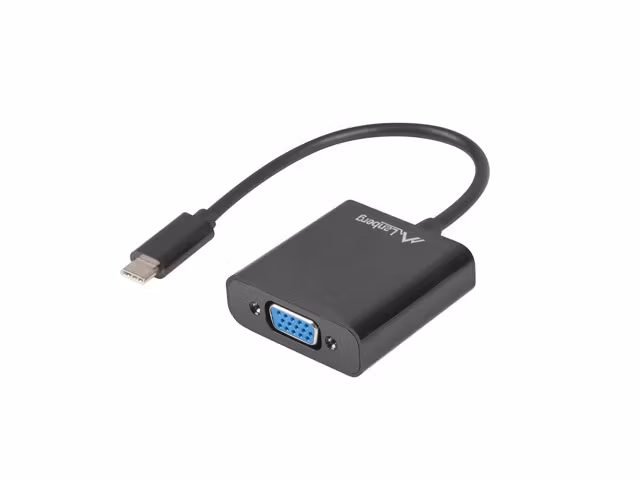 USB-C(M) 3.1->VGA(F) ADAPTERKABEL 15CM SVART LANBERG
