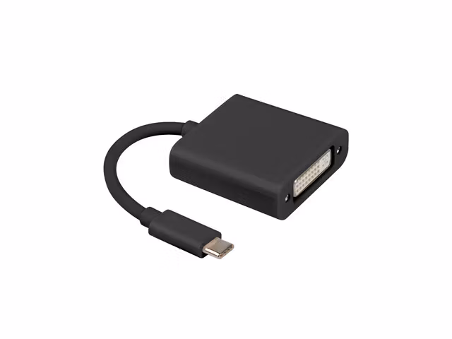USB-C(M) 3.1->DVI-I(F)(24+5) ADAPTERKABEL 15CM DUAL LINK (DISPLAYPORT ALT MODE) SVART LANBERG