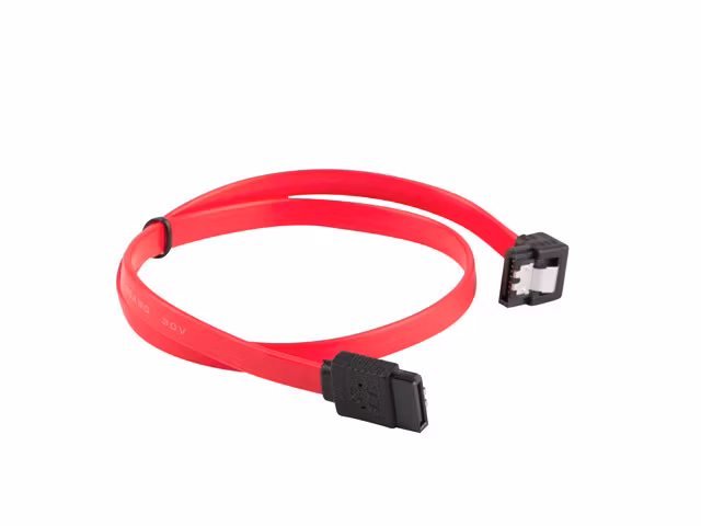 SATA DATA II (3GB/S) F/F-KABEL 50CM VINKLADE METALLKLÄMMOR RÖD LANBERG
