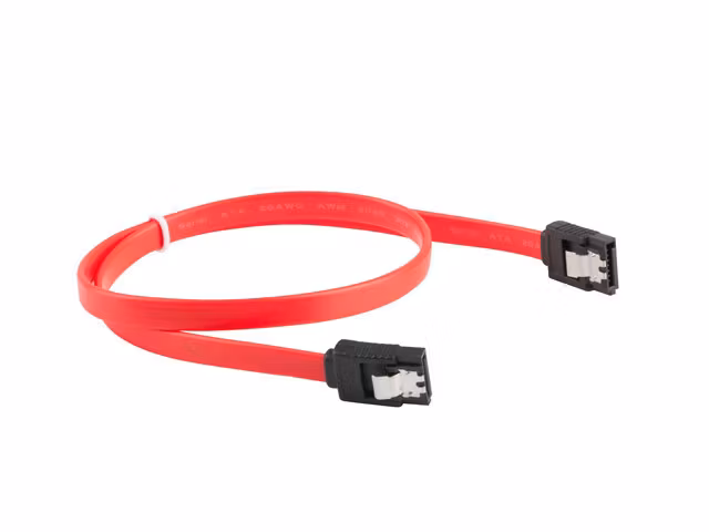 SATA DATA III (6GB/S) F/F-KABEL 30CM METALLKLÄMMOR RÖD LANBERG