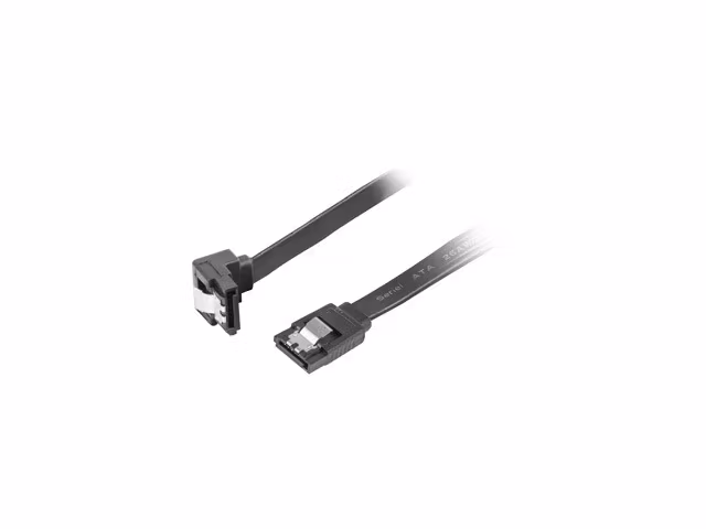 SATA DATA III (6GB/S) F/F-KABEL 30CM VINKLADE METALLKLÄMMOR SVART LANBERG