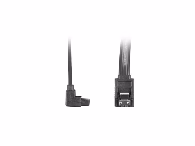 SATA DATA III (6GB/S) F/F-KABEL 50CM VINKLADE METALLKLÄMMOR SVART LANBERG