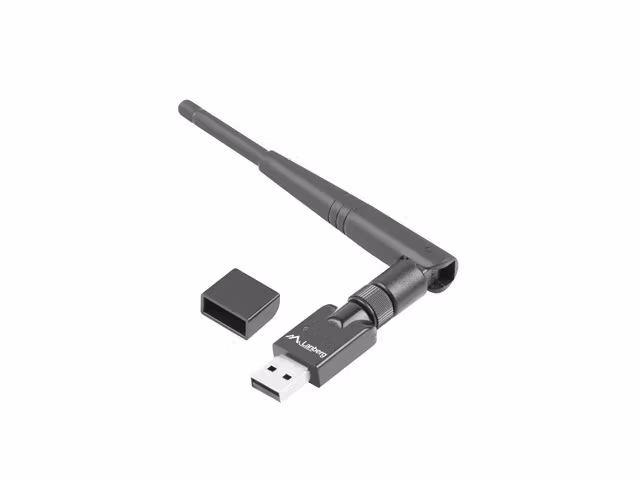 USB-ADAPTER TRÅDLÖST NÄTVERKSKORT LANBERG NC-0150-WE N150 1X EXTERN ANTENN