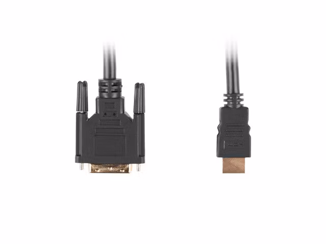HDMI(M)->DVI-D(M)(18+1) KABEL 0,5M SVART ENKEL LÄNK MED GULDPLÄTERADE KONTAKTER LANBERG