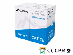 LAN-KABEL CAT.5E FTP 305M SOLID CU GRÅ CPR + FLUKE GODKÄND LANBERG