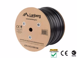 LAN-KABEL CAT.6 FTP 305M SOLID UTOMHUS CU SVART FLUKE PASSERADE LANBERG