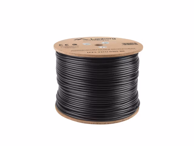 LAN-KABEL CAT.5E FTP 305M SOLID UTOMHUS CU SVART FLUKE PASSERADE LANBERG