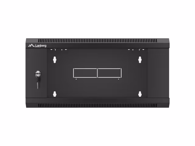 RACKSKÅP 19" VÄGGMONTERAT 4U 450 SNABBMONTERING (FLAT PACK) SVART LANBERG