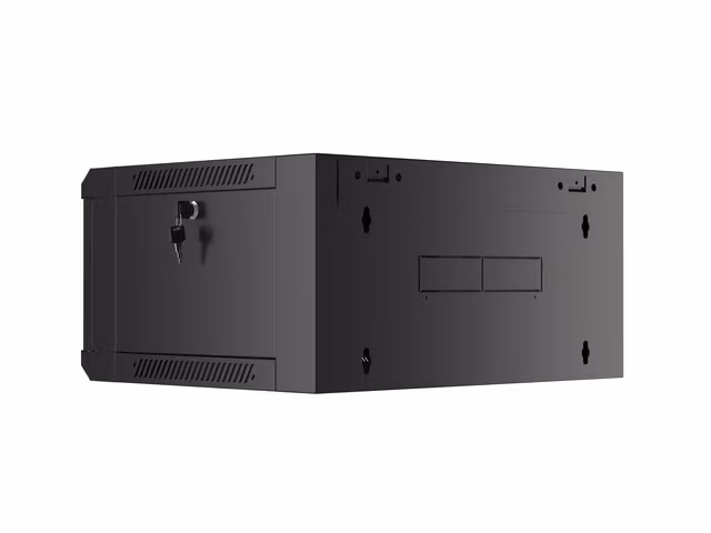 RACKSKÅP 19" VÄGGMONTERAT 4U 450 SNABBMONTERING (FLAT PACK) SVART LANBERG