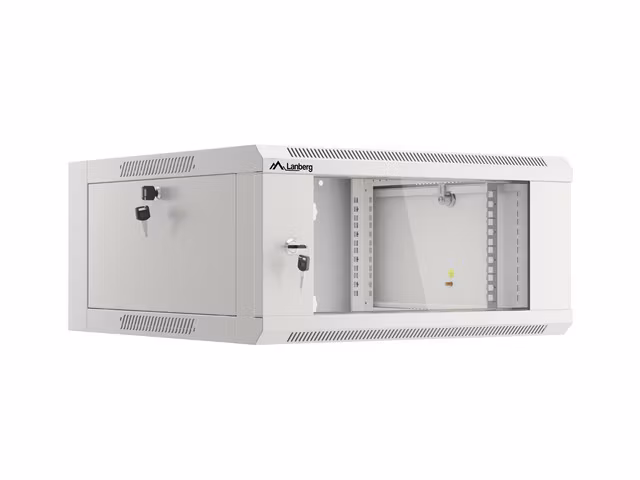 RACKSKÅP 19" VÄGGMONTERAT 4U 600 SNABBMONTERING (FLAT PACK) GRÅ LANBERG