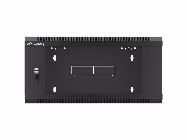 RACKSKÅP 19" VÄGGMONTERAT 4U 600 SNABBMONTERING (FLAT PACK) SVART LANBERG