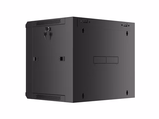 RACKSKÅP 19" VÄGGMONTERAT 9U 450 SNABBMONTERING (FLAT PACK) SVART LANBERG