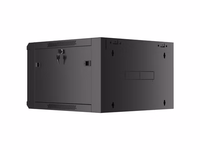RACKSKÅP 19" VÄGGMONTERAT 6U 600 SNABBMONTERING (FLAT PACK) SVART LANBERG