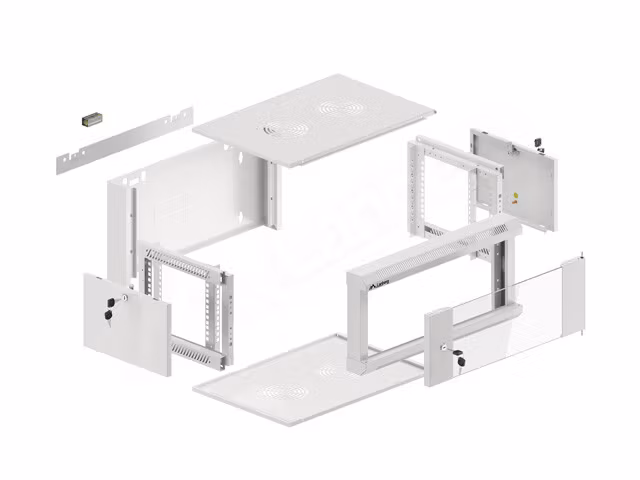 RACKSKÅP 19" VÄGGMONTERAT 4U 450 SNABBMONTERING (FLAT PACK) GRÅ LANBERG