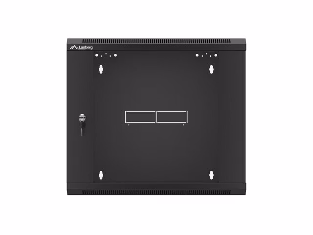 RACKSKÅP 19" VÄGGMONTERAT 9U 450 SNABBMONTERING (FLAT PACK) SVART LANBERG